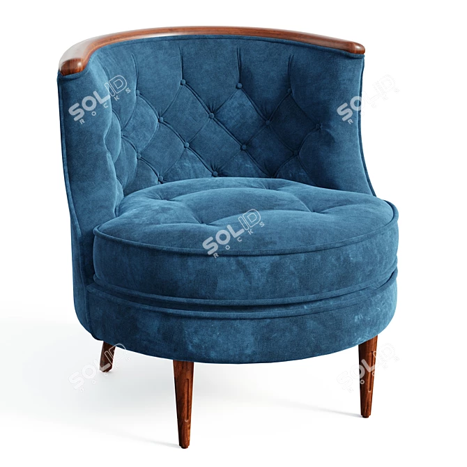 Midcentury-Inspired Bixby Lounge Chair 3D model image 1