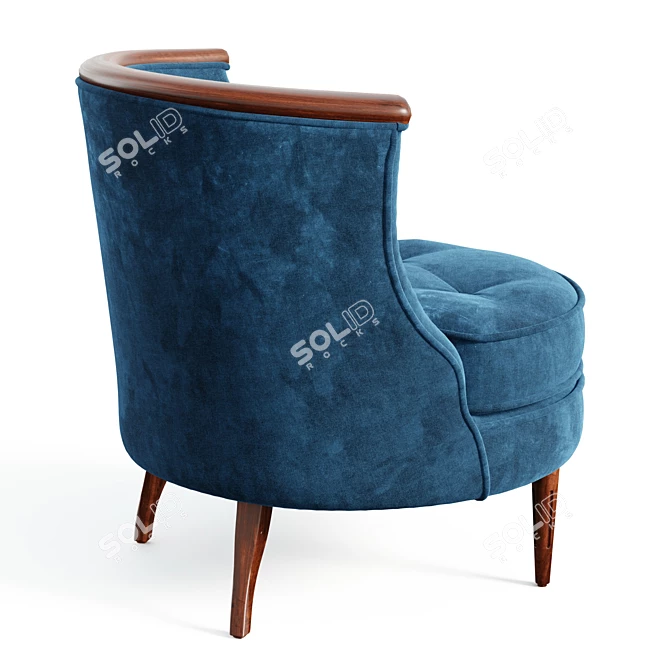 Midcentury-Inspired Bixby Lounge Chair 3D model image 3