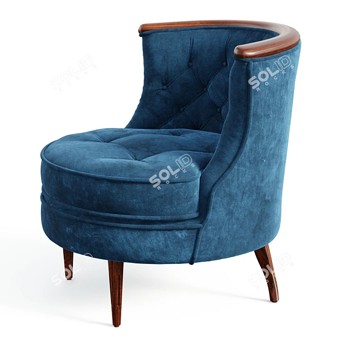 Midcentury-Inspired Bixby Lounge Chair 3D model image 5