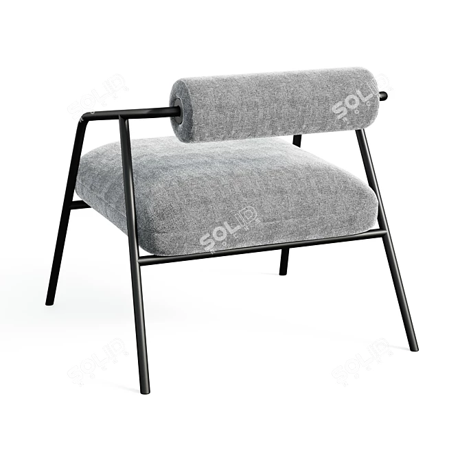 Velvet Upholstered Cyrus Accent Chair 3D model image 2