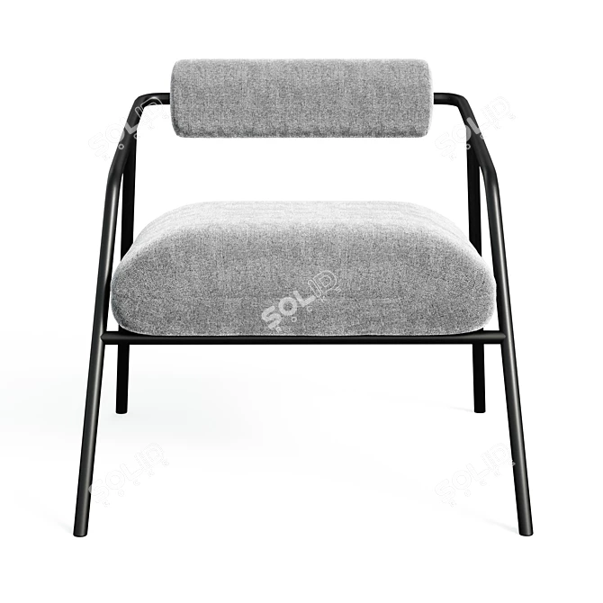 Velvet Upholstered Cyrus Accent Chair 3D model image 4