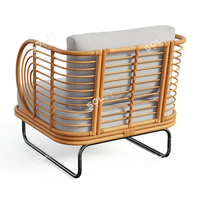 Modernist Rattan Chair Elegant Design 3D model image 3