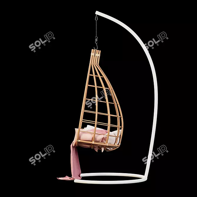 Rattan Hanging Chair Model Sync 3D model image 3