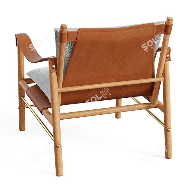 Stylish Leather Sling Armchair 3D model image 3