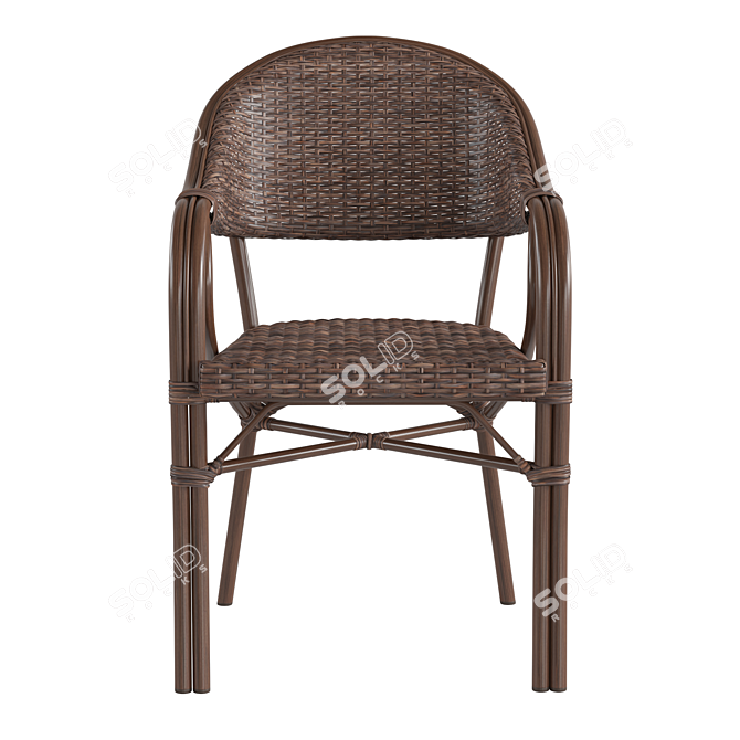 Rattan Patio Cafe Garden Chair 3D model image 2
