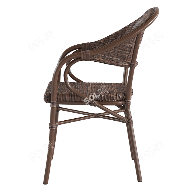 Rattan Patio Cafe Garden Chair 3D model image 4