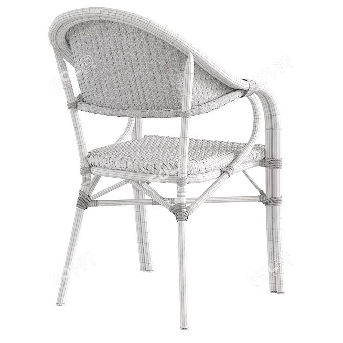 Rattan Patio Cafe Garden Chair 3D model image 6