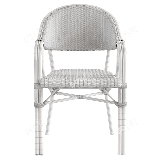 Rattan Patio Cafe Garden Chair 3D model image 7