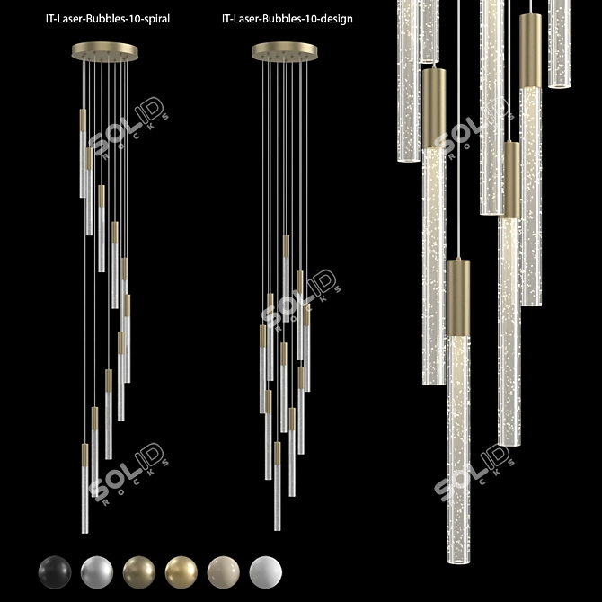 Modern Spiral Design Pendant Light 3D model image 1