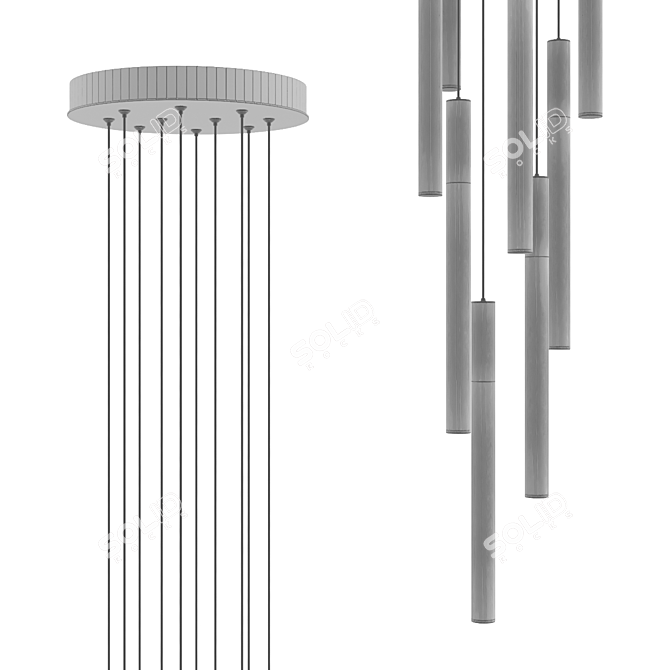 Modern Spiral Design Pendant Light 3D model image 3