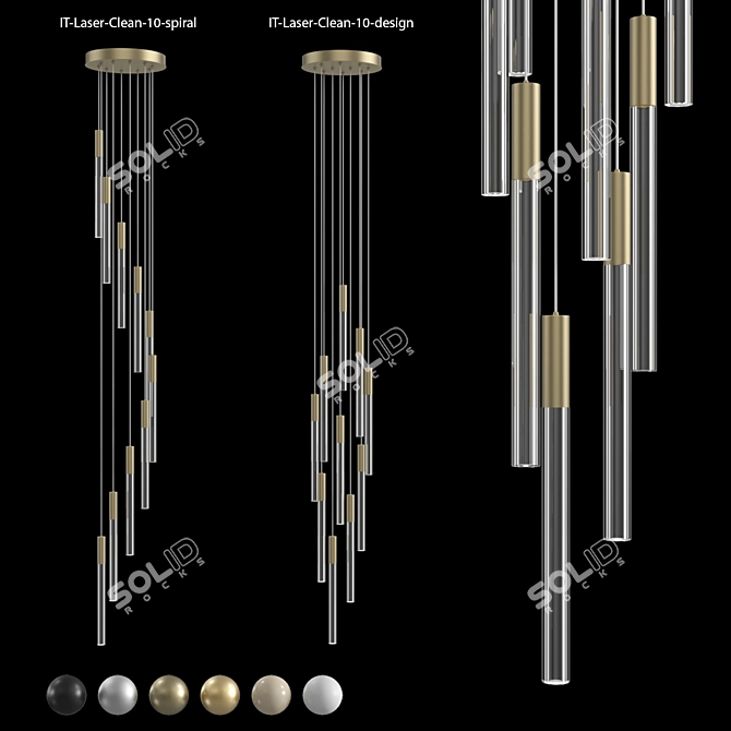 Spiral Design Pendant Light 3D model image 1