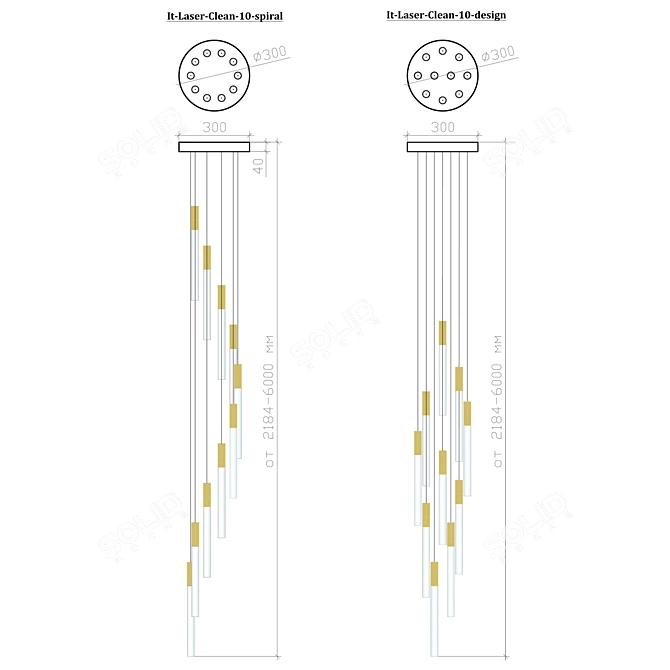 Spiral Design Pendant Light 3D model image 2