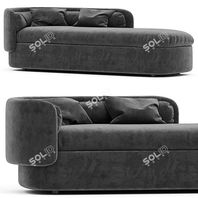 Contemporary Left Arm Chaise Sofa 3D model image 1