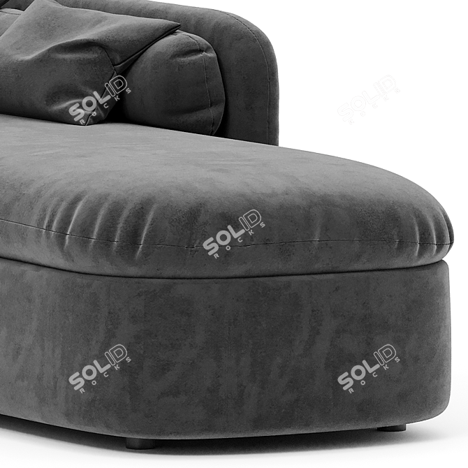 Contemporary Left Arm Chaise Sofa 3D model image 3