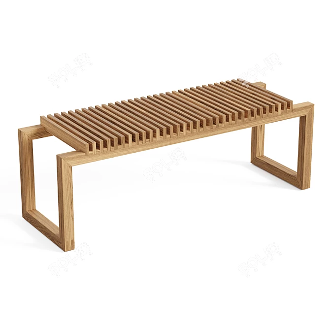 Teak Wood Bench 48 3D model image 1