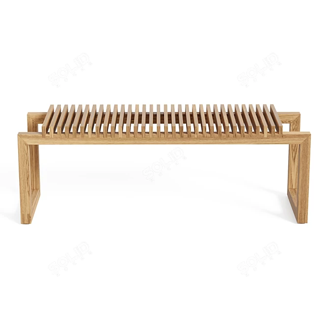 Teak Wood Bench 48 3D model image 2