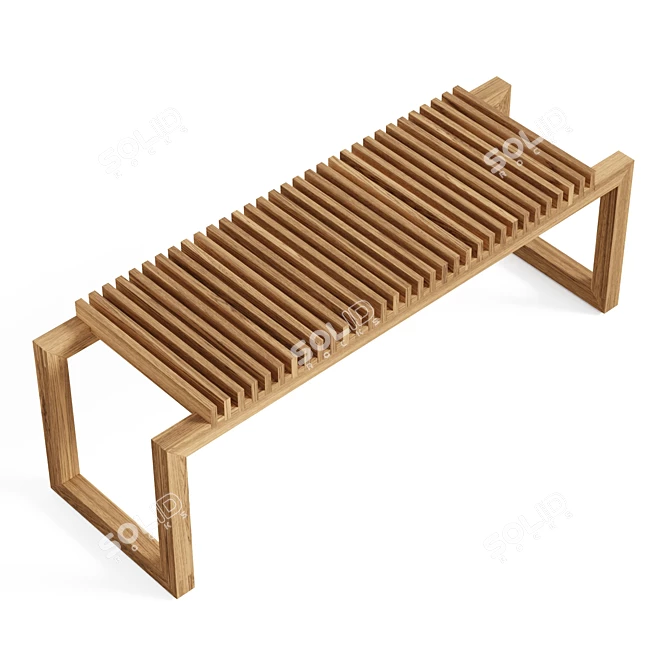 Teak Wood Bench 48 3D model image 3