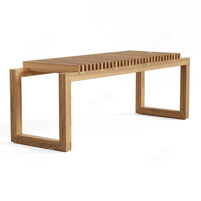 Teak Wood Bench 48 3D model image 4