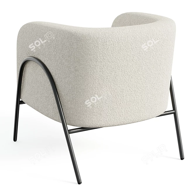 Scandinavian-inspired Barrel Back Accent Chair 3D model image 3