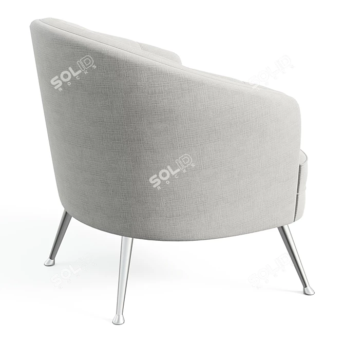 Retro Modern Tan Accent Chair 3D model image 2