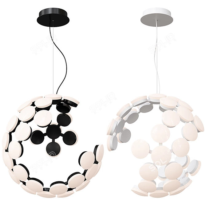 Illuminating Moonlight LED Chandelier 3D model image 1