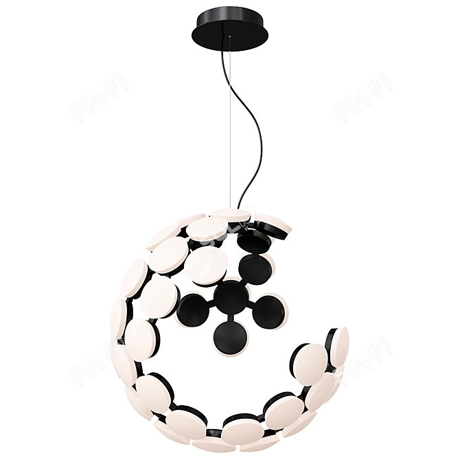 Illuminating Moonlight LED Chandelier 3D model image 2