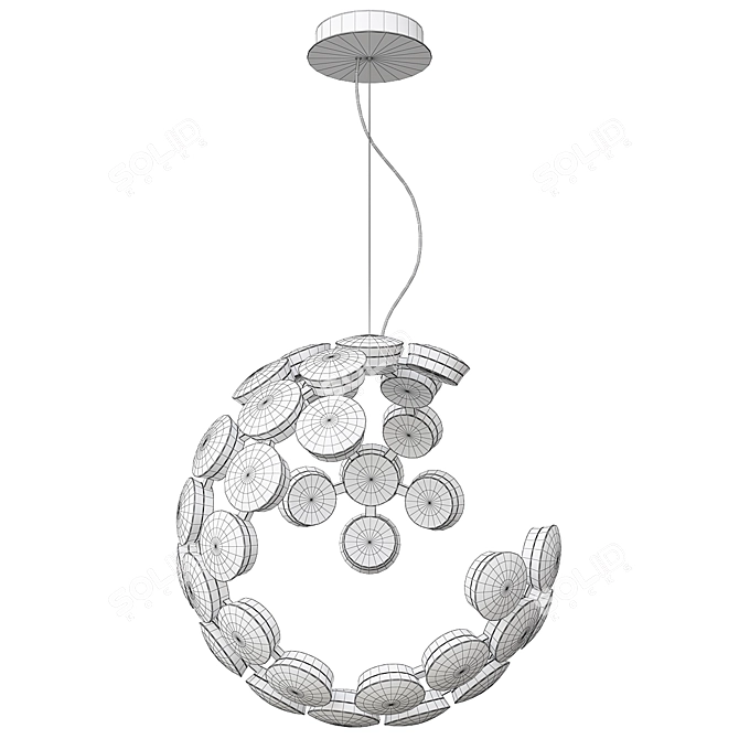 Illuminating Moonlight LED Chandelier 3D model image 4