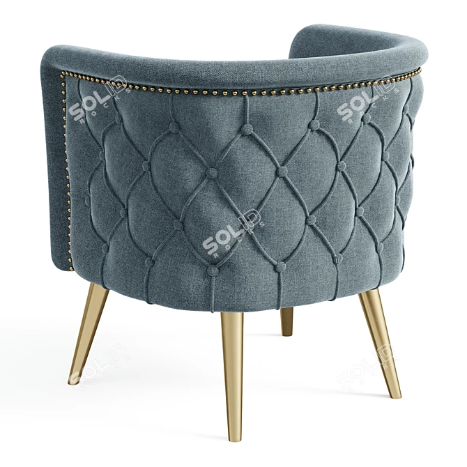 Champagne Velvet Accent Chair 3D model image 3