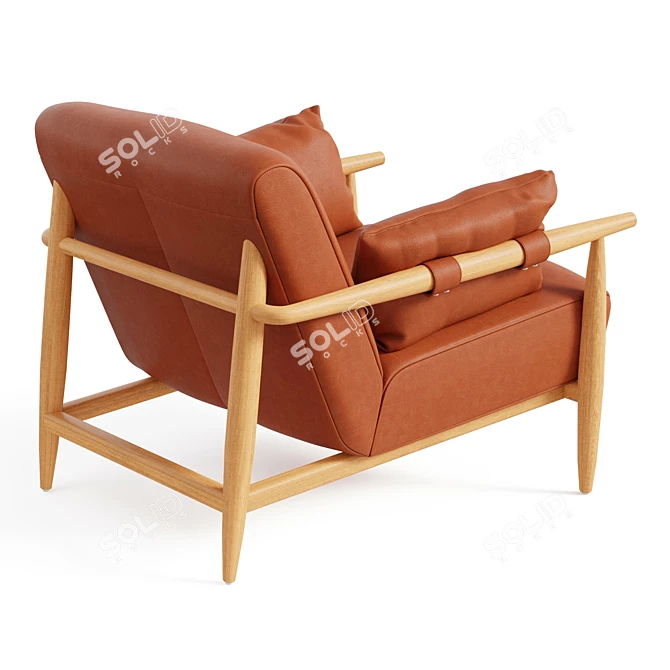 Luxury Leather Armchair - Cozy Chic Essentials 3D model image 2