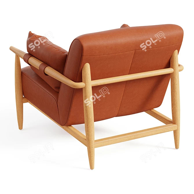 Luxury Leather Armchair - Cozy Chic Essentials 3D model image 3