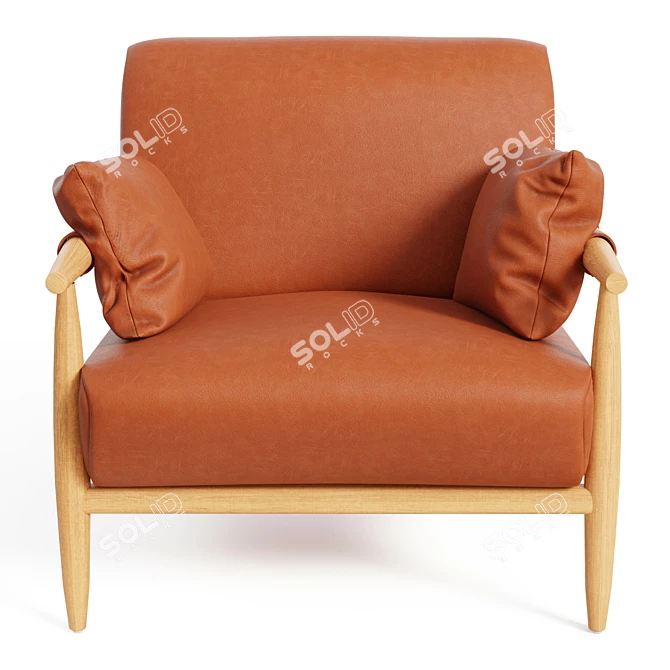 Luxury Leather Armchair - Cozy Chic Essentials 3D model image 5