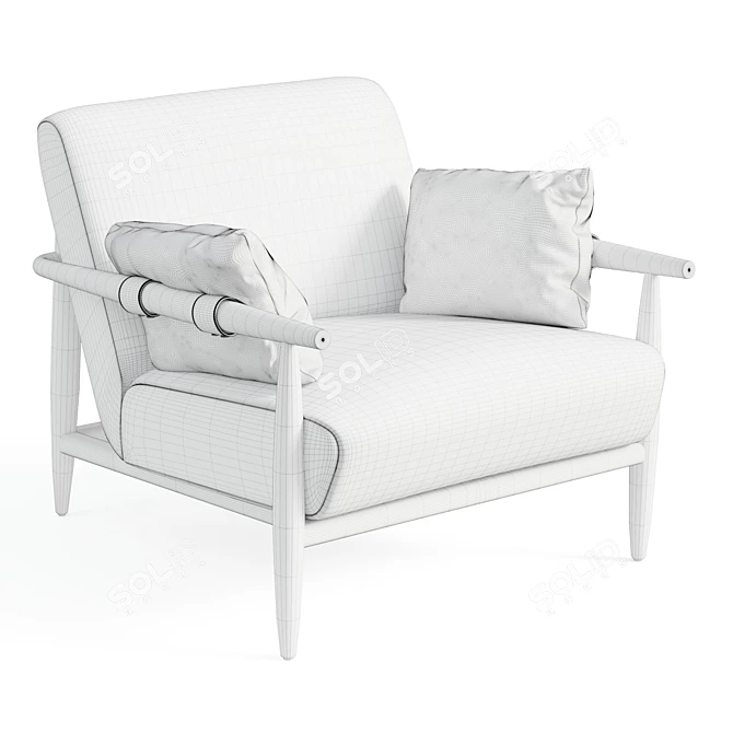 Luxury Leather Armchair - Cozy Chic Essentials 3D model image 6