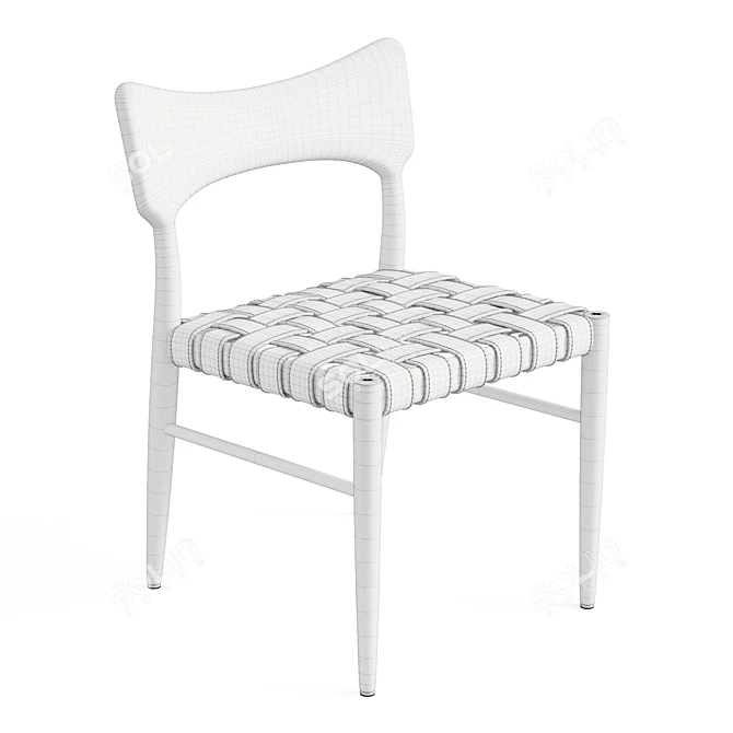 Saddle Leather Oak Dining Chair 3D model image 6