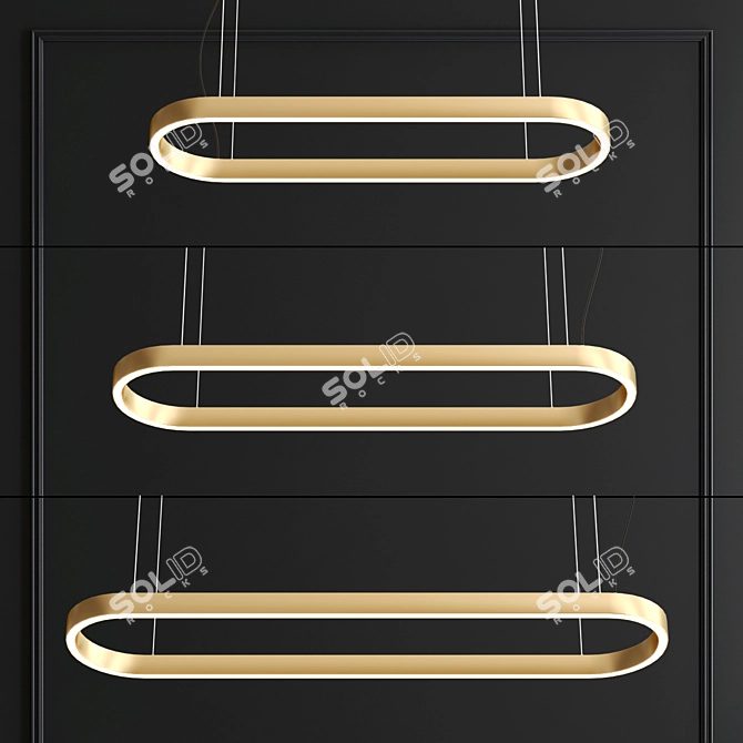 Modern LED Aluminium Pendant Lamp 3D model image 2