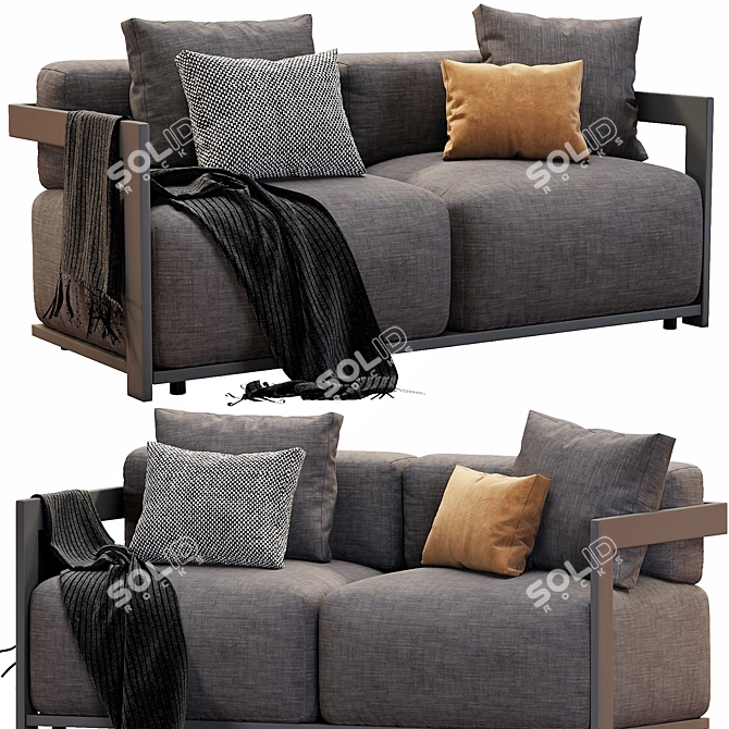 Elegant Meridiani Claud Sofa Model 3D model image 1