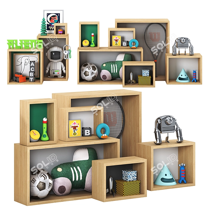 Modern Kids Room 3D Decor 3D model image 1