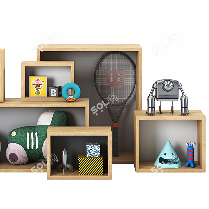 Modern Kids Room 3D Decor 3D model image 4