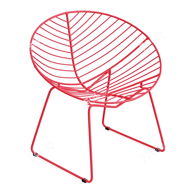 Leaf-Patterned Outdoor Lounge Chair 3D model image 1