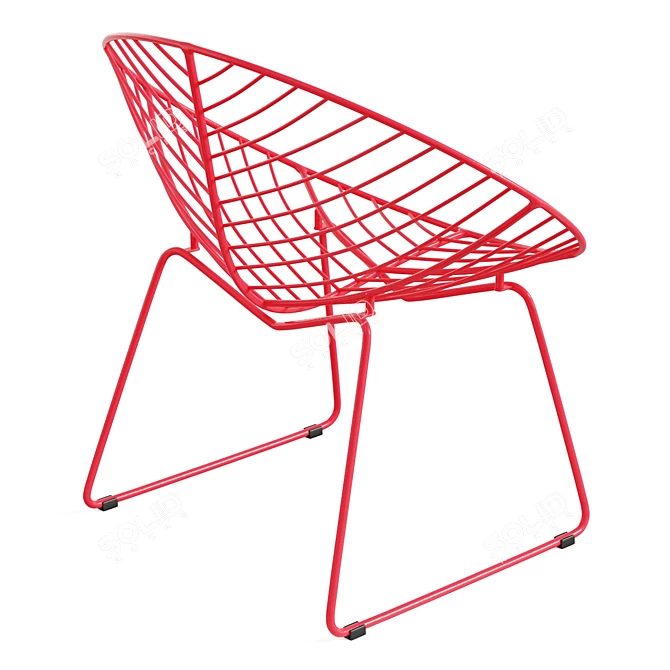 Leaf-Patterned Outdoor Lounge Chair 3D model image 2