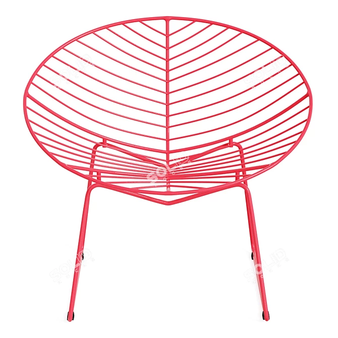 Leaf-Patterned Outdoor Lounge Chair 3D model image 5