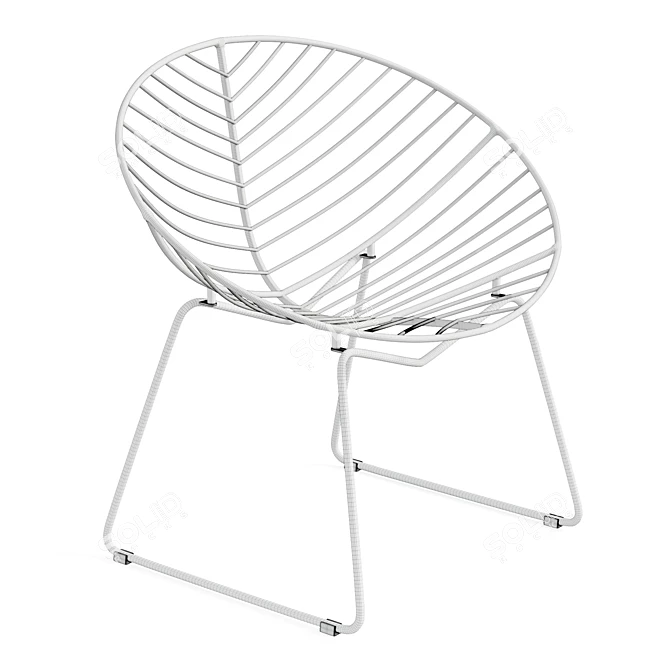 Leaf-Patterned Outdoor Lounge Chair 3D model image 6