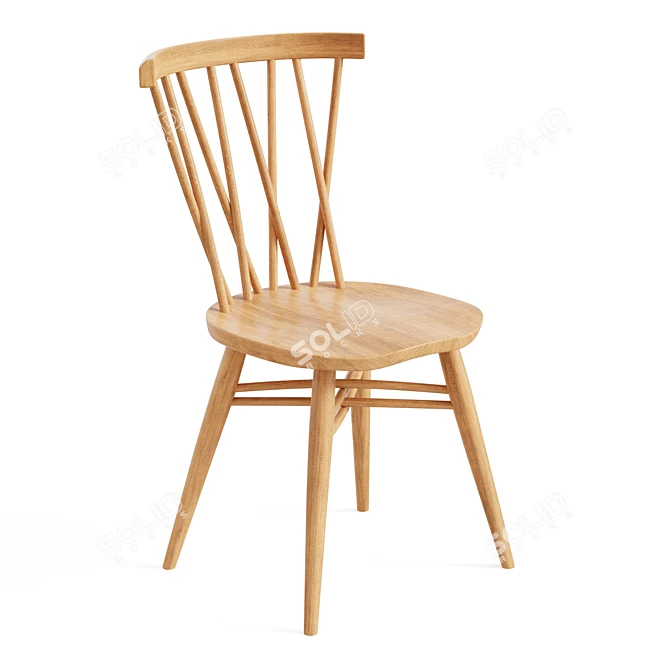 Ercol Shalstone Oak Dining Chair 3D model image 1