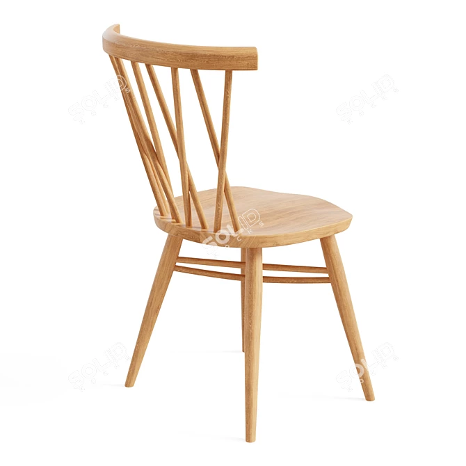 Ercol Shalstone Oak Dining Chair 3D model image 2