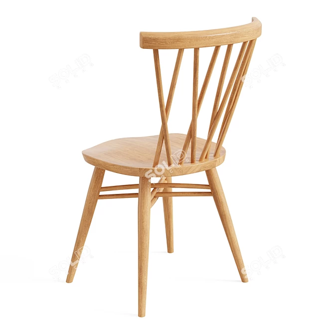 Ercol Shalstone Oak Dining Chair 3D model image 3