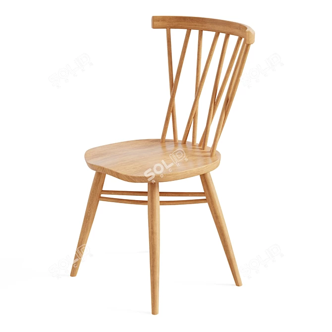 Ercol Shalstone Oak Dining Chair 3D model image 4