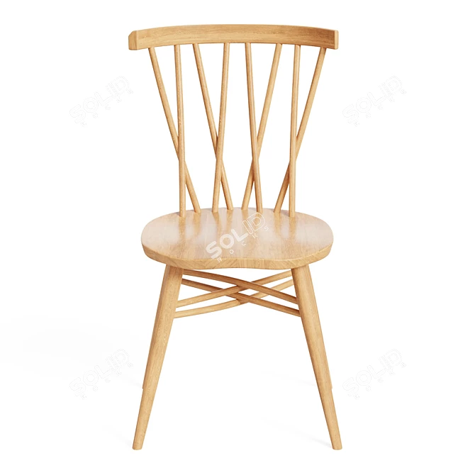 Ercol Shalstone Oak Dining Chair 3D model image 5