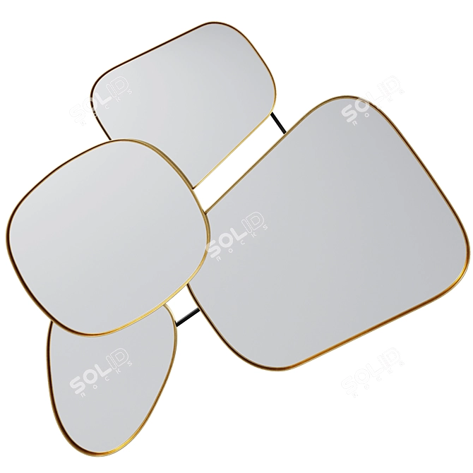 Modern Geometric Mirror Shapes Design 3D model image 2