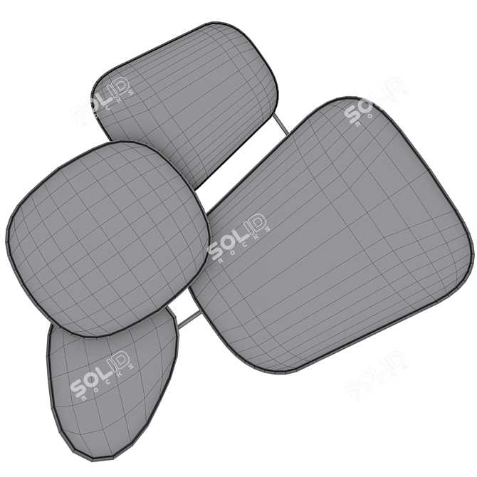 Modern Geometric Mirror Shapes Design 3D model image 3