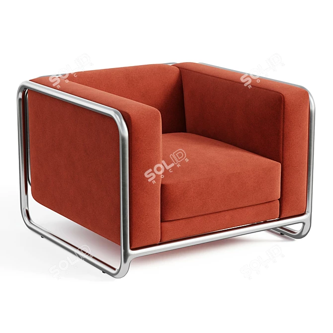 Modern Upholstered Arm Chair 3D model image 1