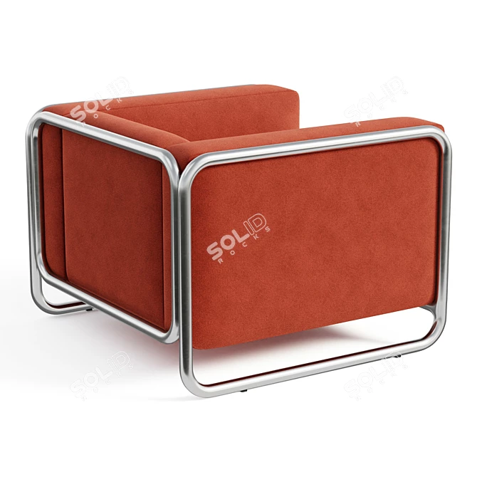 Modern Upholstered Arm Chair 3D model image 2